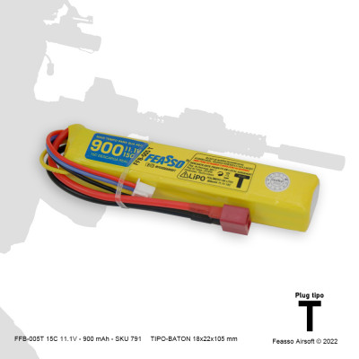 FFB-005T Bateria LiPO 15C - 11.1V - 900mAh Plug tipo T