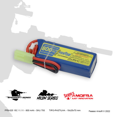 FFB-025 Bateria LiPO 15C - 11.1V - 800mAh