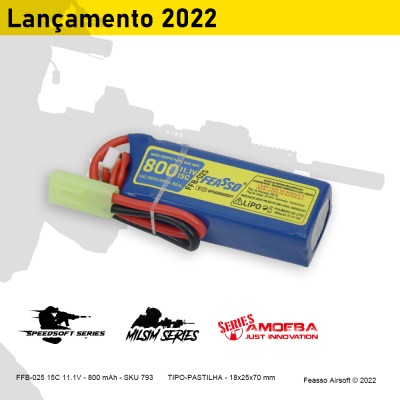 FFB-025 Bateria LiPO 15C - 11.1V - 800mAh 