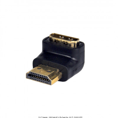 Adaptador Conector HDMI 4K/ 2.0 Padrão M/F (L) 90g. Ângulo Reto