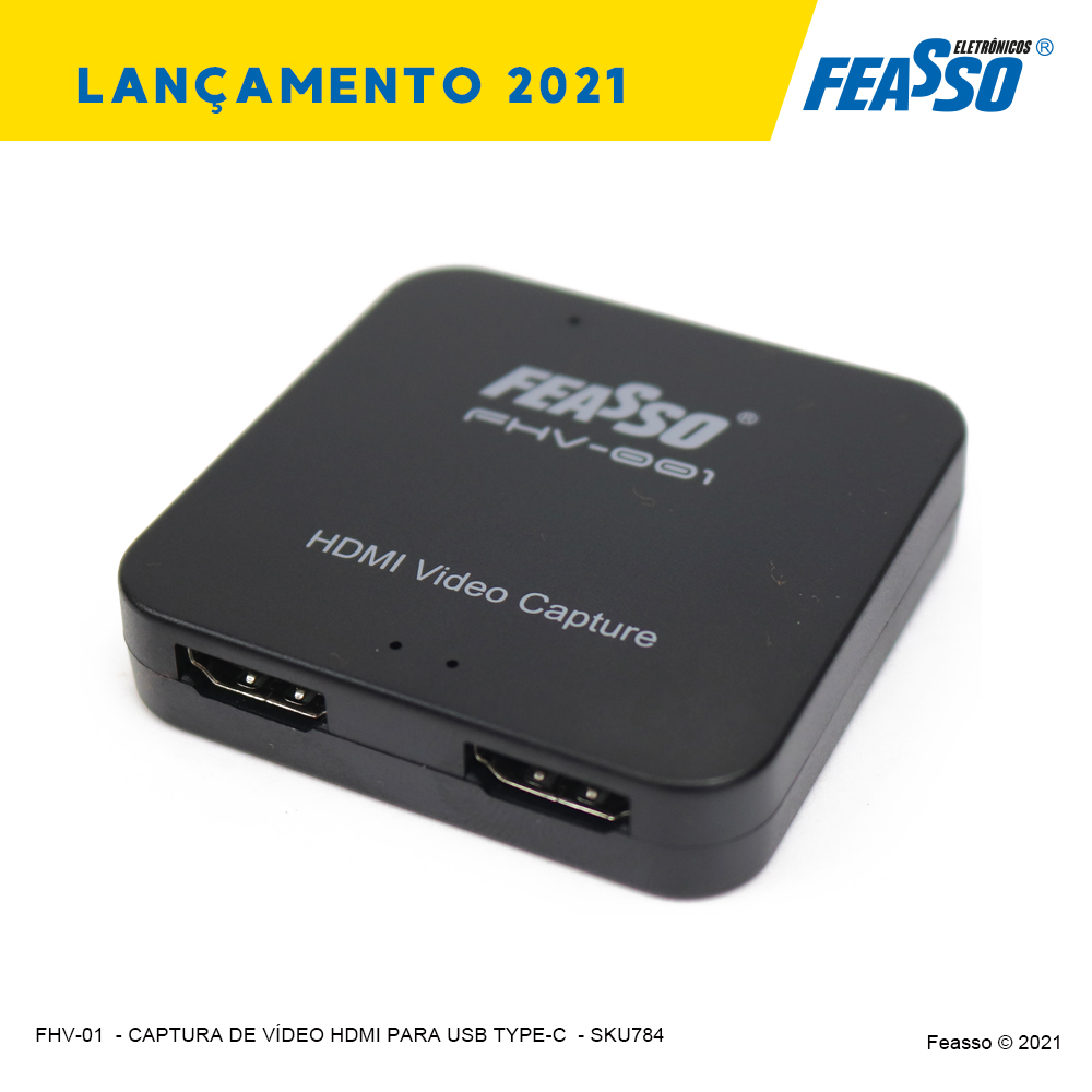 FHV-01 - CAPTURA DE VÍDEO HDMI PARA USB TYPE-C 