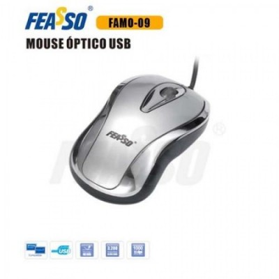 FAMO-09 Mouse USB Prata