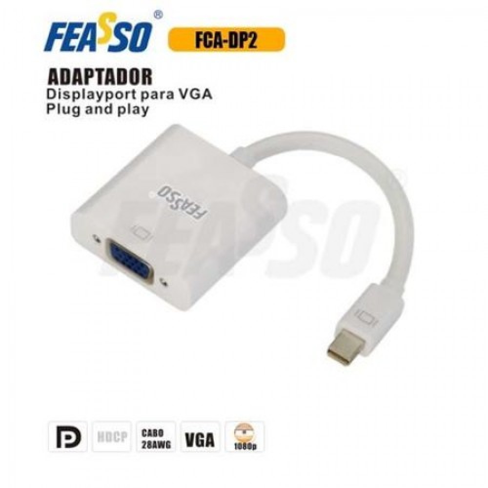 FCA-DP2 Cabo Adap. Displayport - Mini x VGA