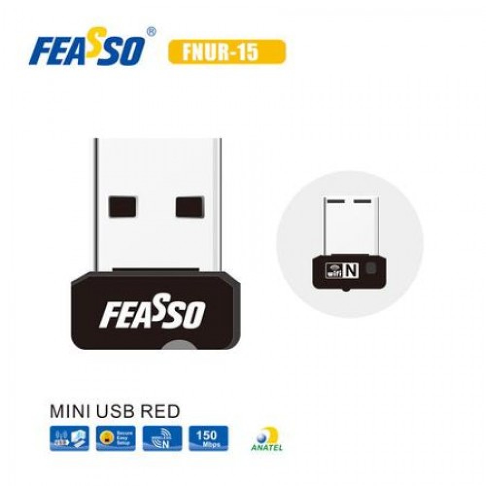 FNUR-15 Adap. USB 2.0 Wi-Fi N 150Mbps Rede