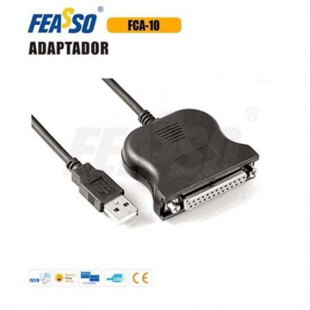 FCA-10 Cabo Adap USB x Paralelo DB-25 Femea