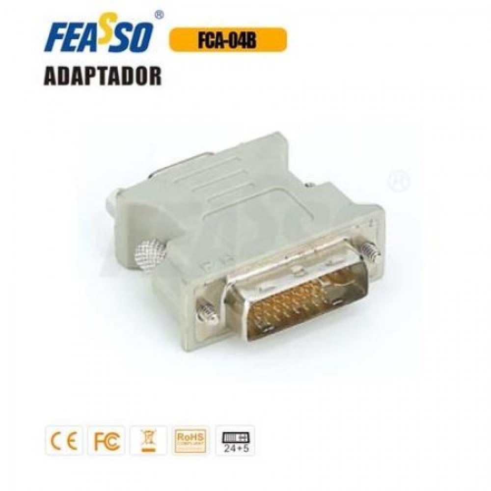 FCA-04B Adap. DVI-M x Vga-F DVI-I 24+5 Analógico e Digital