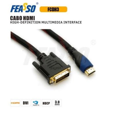 FCDH3 Cabo DVI Macho x HDMI 3,0m 24+1