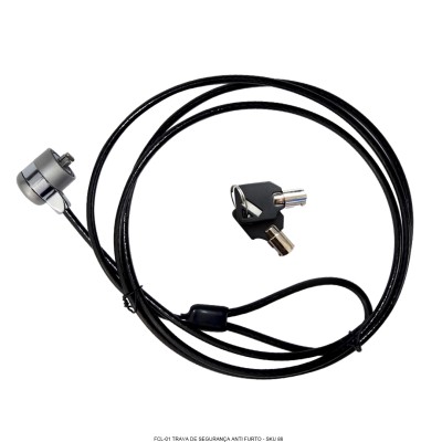 TRAVA P/ NOTEBOOK COM CHAVE - 1,5MT  PADRÃO CA com pino tipo T