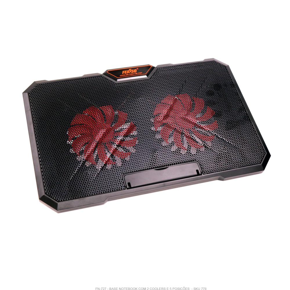 BASE P/ NOTEBOOK COM 2 COOLERS E 5 POSIÇÕES***