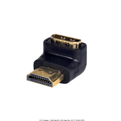 Adaptador Conector HDMI 4K/ 2.0 Padrão M/F (L) 90g. Ângulo Reto Adaptador Conector HDMI 4K/ 2.0 Padrão M/F (L) 90g. Ângulo Reto