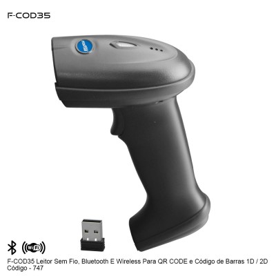 F-COD35 - Leitor sem Fio, Bluetooth e Wireless  para QR Code e Código de Barras