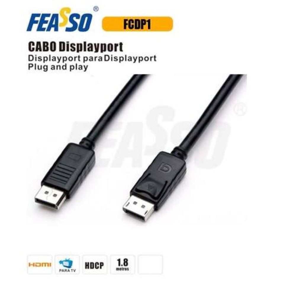 FCDP1 Cabo Displayport  (DP) 1,80Mts -PT.