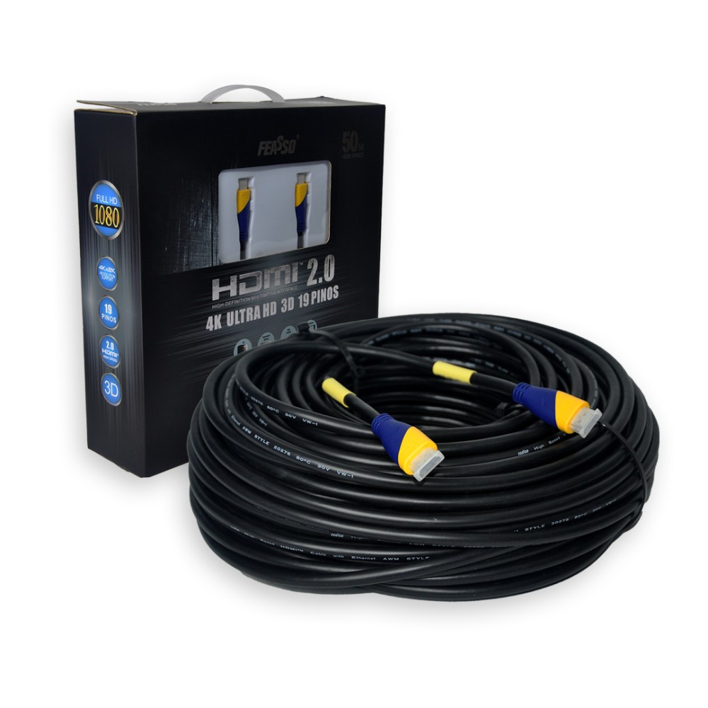 Cabo HDMI 2.0 c/19 pinos c/ 50M - 3D Full Hd 4K***