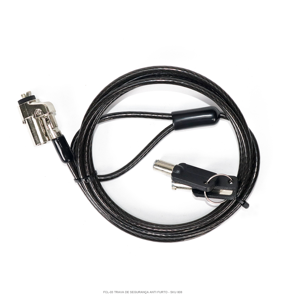 Trava p/ Notebook com chave – 1,5mt Padrão V-N17