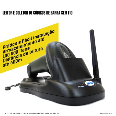 F-COD29 - Leitor de Código de Barras Sem Fio - Profissional