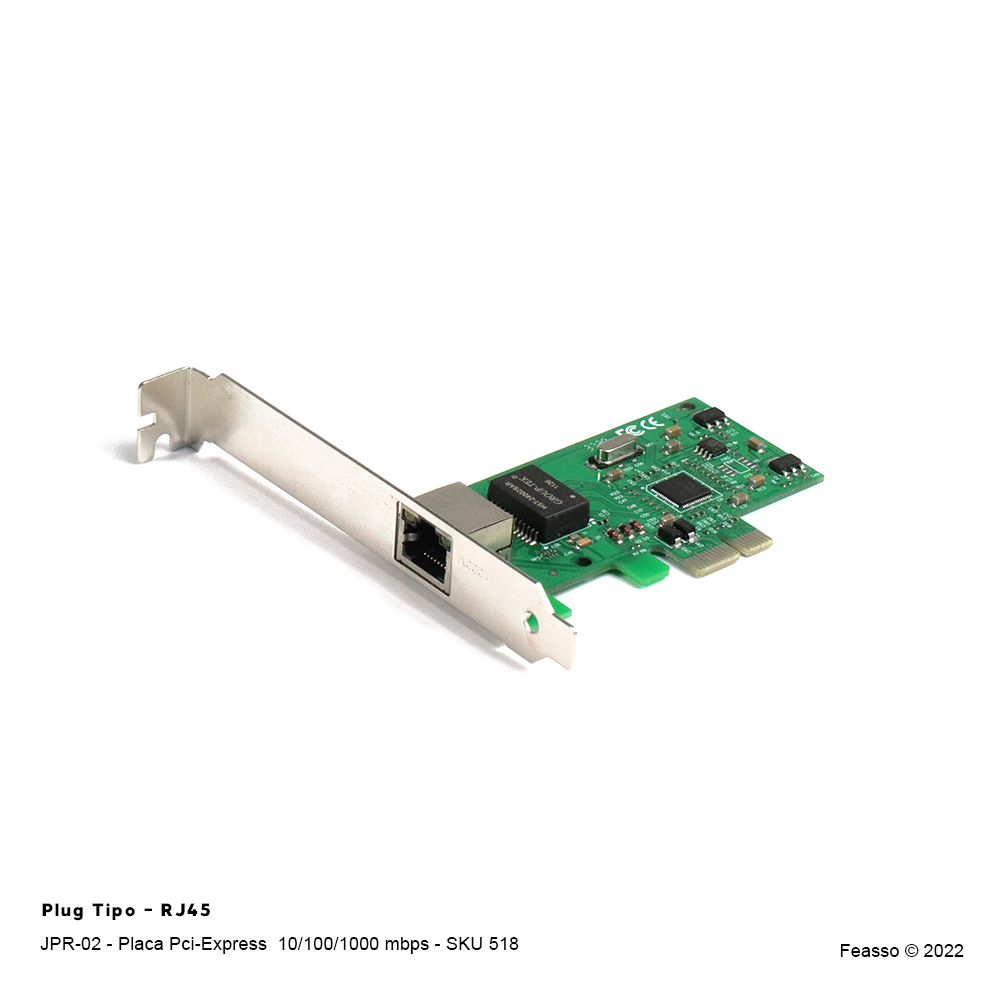 JPR-02 - Placa de Rede Pci-Express  10/100/1000 mbps