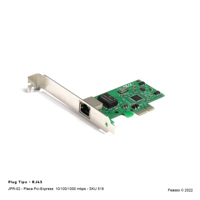 JPR-02 - Placa de Rede Pci-Express  10/100/1000 mbps