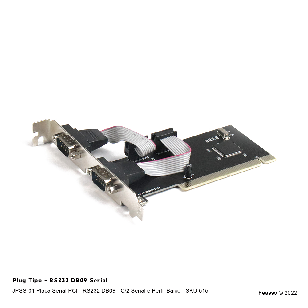 JPSS-01 Placa Serial PCI - RS232 DB09 - C/2 Serial e Perfil Baixo