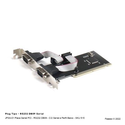 JPSS-01 Placa Serial PCI - RS232 DB09 - C/2 Serial e Perfil Baixo