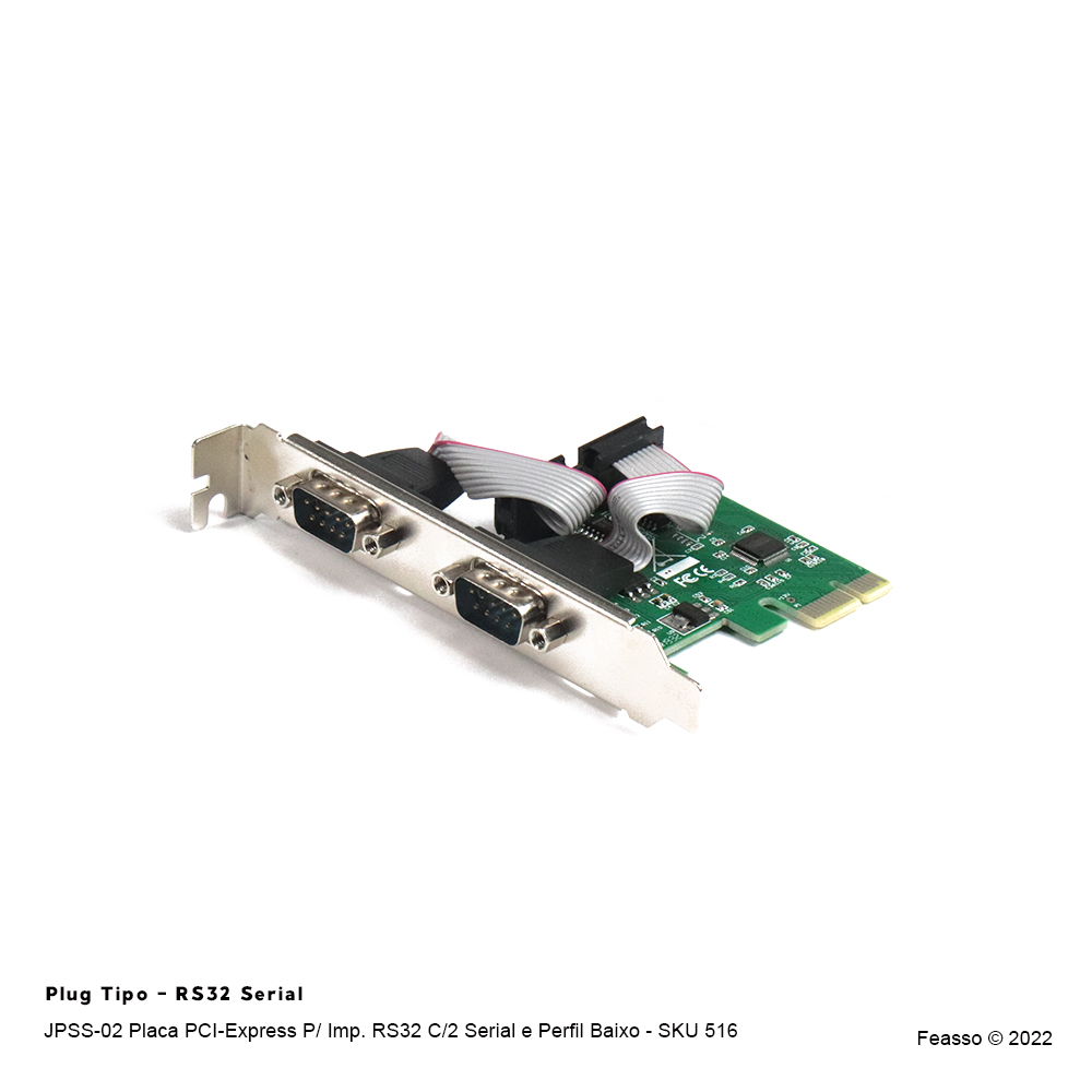 JPSS-02 Placa PCI-Express P/ Imp.  RS32 C/2 Serial e Perfil Baixo