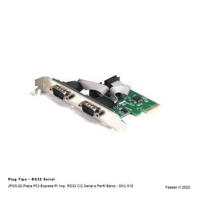 JPSS-02 Placa PCI-Express P/ Imp.  RS32 C/2 Serial e Perfil Baixo