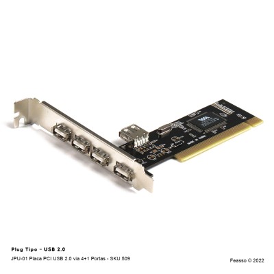 JPU-01 Placa PCI USB 2.0  via 4+1 portas***