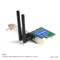 FPR-300M - Placa de Rede Sem Fio  PCI-e  c/ 2 antenas wi-fi