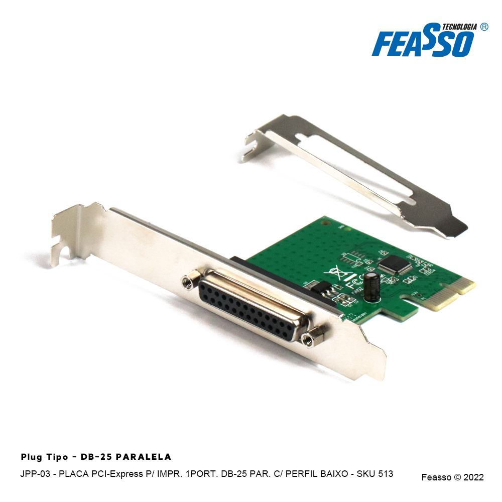 JPP-03 - PLACA PCI-Express P/ IMPR. 1PORT. DB-25 PAR. C/ PERFIL BAIXO